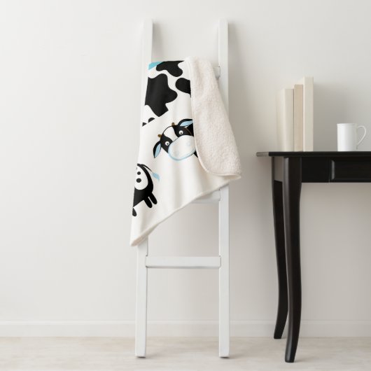 Blaue Milchkuh Muster Sherpa Blanket Sherpadecke (Beispiel)