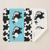 Blaue Milchkuh Muster Sherpa Blanket Sherpadecke (Vorderseite (Horizontal))