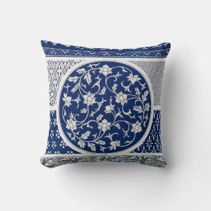 Blaue Ming-Dynastie China Botanik Weide Kissen