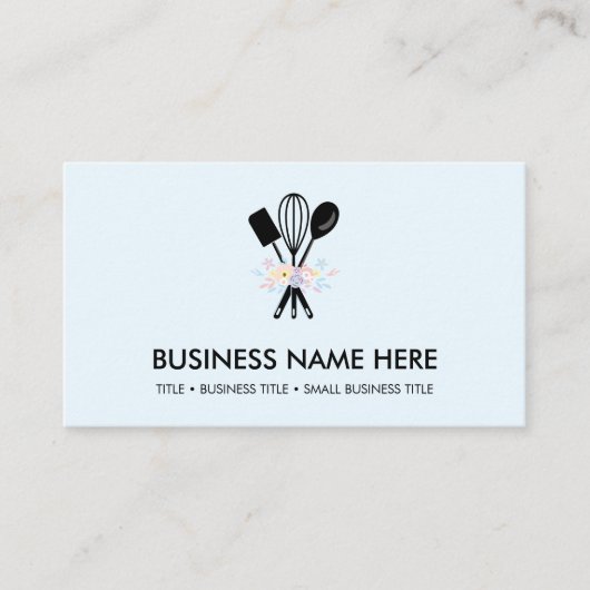 Blaue Minimal Bäckerei Konditorei Pizzeria Visitenkarte (Vorderseite)