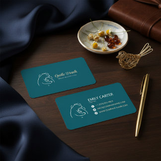 Blaue Minimal-Bären-Logo-Geschäftskarten-Design Visitenkarte