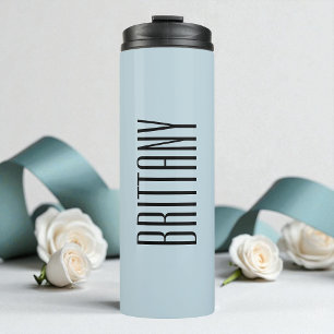 Blaue Minimal Brautjungfer Personalisierter Name E Thermosbecher