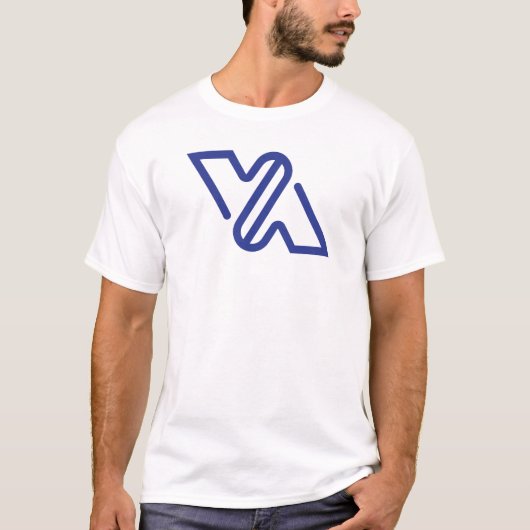 Blaue Minimal-Buchstaben-VA-Classic T-Shirt (Vorderseite)