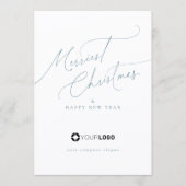 Blaue Minimal Script Fröhliche Weihnachten Firma (Vorderseite)