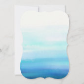 Blaue minimale Wasserfarbenwellen Einladung (Vorderseite)