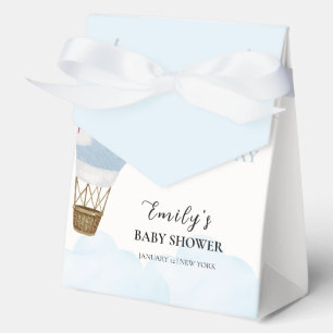 Blaue minimalistische Boho-Heißluftballon-Baby-Par Geschenkschachtel