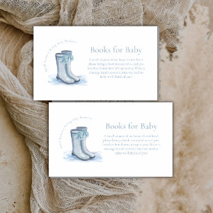 Blaue Minimalistische Jungen Regenstiefel Bücher B Begleitkarte