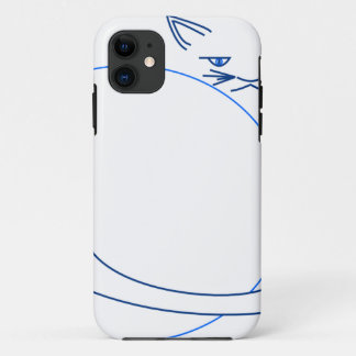Blaue Minimalistische Katze (iPhone 5/s) iPhone 11 Hülle