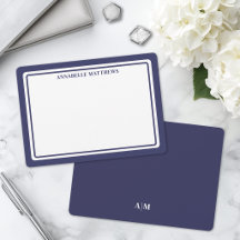 Blaue Minimalistische Monogramm-Randgestaltung