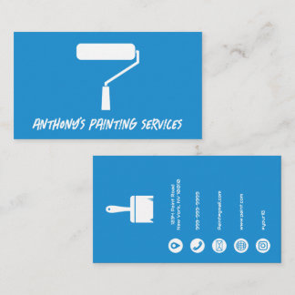 Blaue minimalistische Visitenkarte für Malereidien
