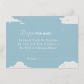 Blaue Minimalistische Windeln für Babydusche Begleitkarte (Vorderseite)