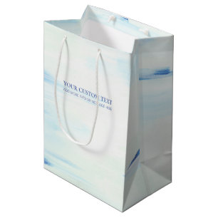 Blaue & Mint Abstrakt-Ozean-Kunst mit individuelle Mittlere Geschenktüte
