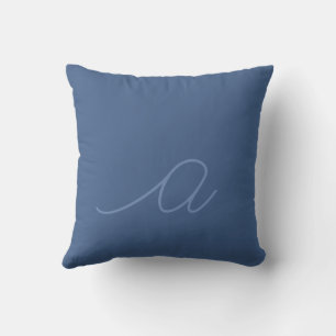 Blaue Minuskelschrift-Denim-Buchstabe Kissen