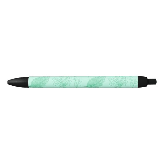 Blaue Minzblätter Muster Kugelschreiber (Vorderseite)