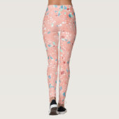 Blaue Minze Grün Weißes Korallenriff Rosa Rosa Ter Leggings (Rückseite)
