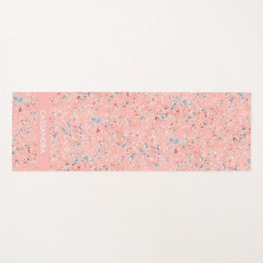 Blaue Minze Grün Weißes Korallenriff Rosa Rosa Ter Yogamatte (Vorderseite (Horizontal))