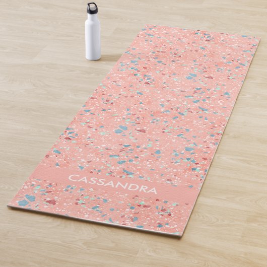 Blaue Minze Grün Weißes Korallenriff Rosa Rosa Ter Yogamatte (Beispiel)