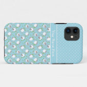 Blaue Mischungs-und Match-Spaß-Schaf-Muster Case-Mate iPhone Hülle (Rückseite (Horizontal))