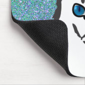 Blaue Mit Augen Angora-Katze Mousepad (Ecke)