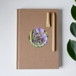 Blaue Mit Augen Dunkeldrachenfliege-Erde Runder Aufkleber