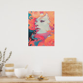 Blaue Mit Augen Ember Poster (Küche)