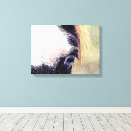 Blaue Mit Augen Farbe Leinwanddruck (Insitu (Holzboden))