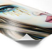 Blaue Mit Augen Göttin mit goldenen Tränen Fotodruck (Ecke)