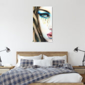 Blaue Mit Augen Göttin mit goldenen Tränen Leinwanddruck (Insitu (Schlafzimmer))