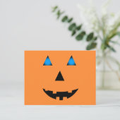 Blaue Mit Augen Jack-O-Lantern Postkarte (Stehend Vorderseite)
