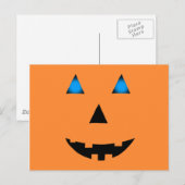 Blaue Mit Augen Jack-O-Lantern Postkarte (Vorne/Hinten)