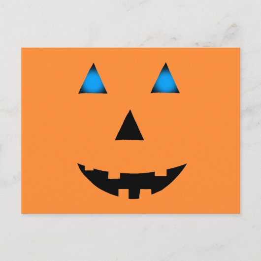 Blaue Mit Augen Jack-O-Lantern Postkarte (Vorderseite)