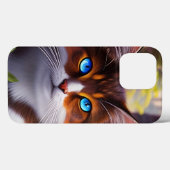 Blaue Mit Augen Katze im Wald Case-Mate iPhone Hülle (Rückseite (Horizontal))