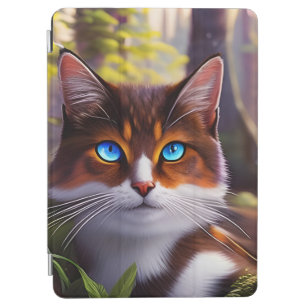 Blaue Mit Augen Katze im Wald iPad Air Hülle