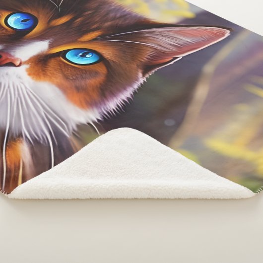 Blaue Mit Augen Katze im Wald Sherpadecke (3/4)