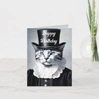 Blaue Mit Augen Katze in einer Tophat-Karte