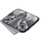Blaue mit Augen Katze Laptopschutzhülle (Vorne Knopf)