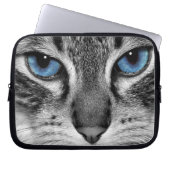 Blaue mit Augen Katze Laptopschutzhülle (Vorderseite)
