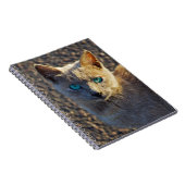 Blaue Mit Augen Katze Notizblock (Rechte Seite)