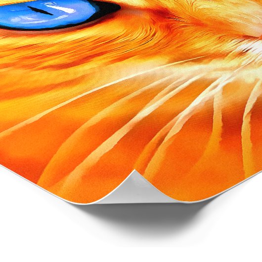 Blaue mit Augen Katze Poster (Ecke)