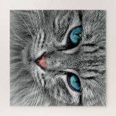 Blaue Mit Augen Katze - Puzzle (Horizontal)