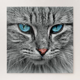 Blaue Mit Augen Katze - Puzzle