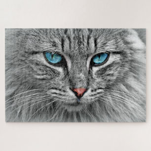Blaue Mit Augen Katze Puzzle
