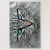 Blaue Mit Augen Katze Puzzle (Vertikal)