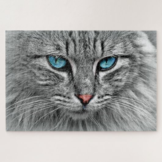 Blaue Mit Augen Katze - Puzzle (Horizontal)