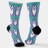 Blaue Mit Augen Katze Socken (Gewinkelt)