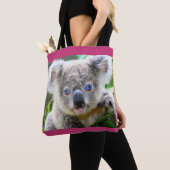 Blaue mit Augen Koala Tote Tasche (Von Nahem)