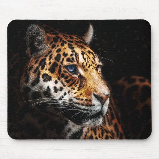Blaue Mit Augen Leoparden Beauty Mousepad (Vorne)