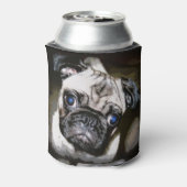 blaue mit Augen Mops-Oberfläche Dosenkühler (Kanne Rückseite)