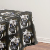 blaue mit Augen Mops schwarz Tischdecke (Beispiel)