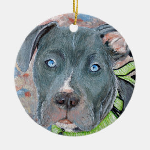 Blaue Mit Augen Puppy-Malerei Keramikornament